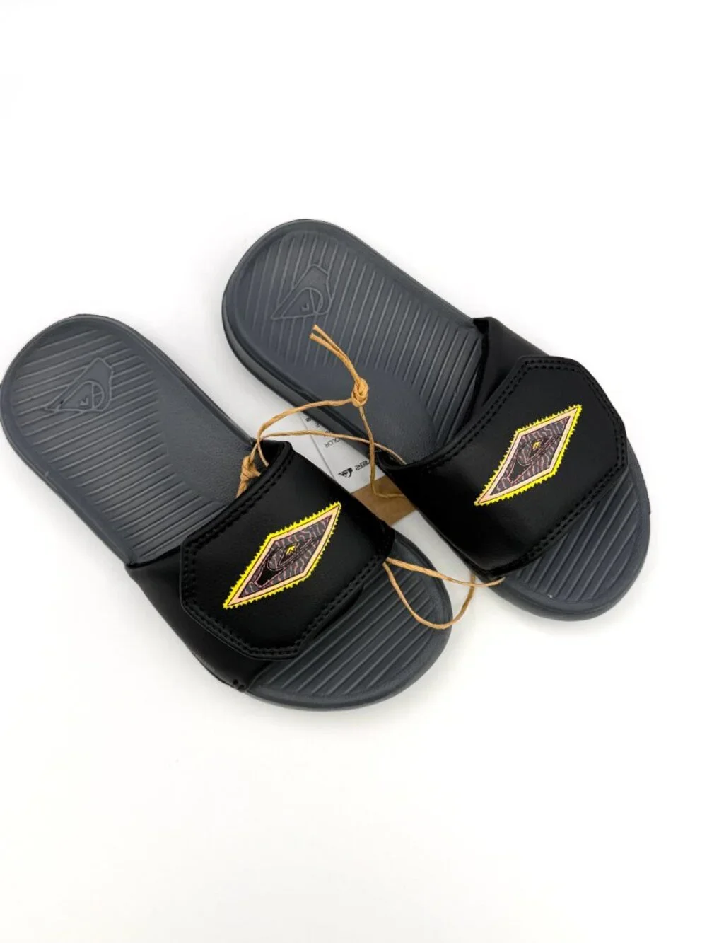 Quiksilver Bright Coast Adjust Boys Black Slide Sandals Little Kid US 11 NWT